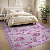 Pink Floral Vintage Pink Peony Floral Vintage Area Rug