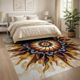 Radiant Sunburst Mandala Area Rug
