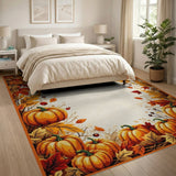 Autumn Pumpkin Harvest Border Rug