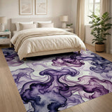 Abstract Area Ethereal Purple Swirl Abstract Area Rug