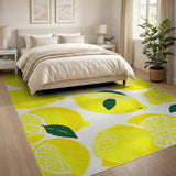 Sunny Lemon Slices Fruit Pattern Rug