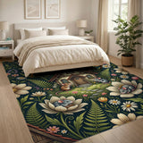Whimsical Mice Cottage Floral Area Rug