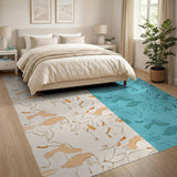 Dual-Tone Abstract Line Art Area Rug