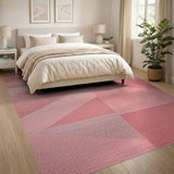 Pink Geometric Abstract Area Rug