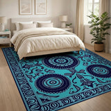 Teal Persian Medallion No. 11 Area Rug