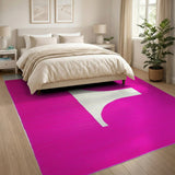 Vibrant Pink Abstract Geometric Area Rug