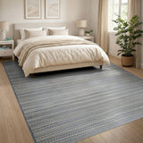 Indigo Striped Woven Boho Area Rug