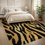 Tiger Stripe Black Orange Area Rug