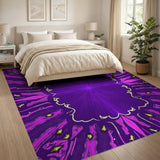 Purple Geometric Starburst Area Rug