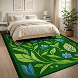 Emerald Green Butterfly Garden Area Rug