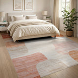 Abstract Orange Fluid Area Rug