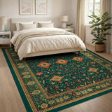 Emerald Green Traditional Persian Traditional Persian Area Rug