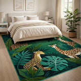 Jungle Giraffes Leopard Kids Area Rug