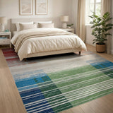 Multi-color and Patterns Geometric Modern Vibrant Multi-Color Vertical Stripe Area Rug