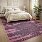Bold Pink and Black Zebra Stripe Area Rug