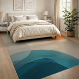 Fluid Overlapping Circles Abstract Area Rug