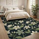 Delicate White Blossom Floral Area Rug