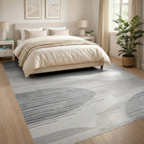 Modern Grey Abstract Oval Area Rug