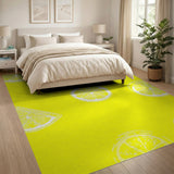 Yellow Sunny Lemon Slice Yellow Area Rug