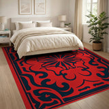 Red Red Ornate Traditional Persian Area Rug