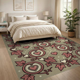 Vintage Heart Locket Ivy Vine Area Rug
