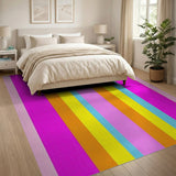 Vibrant Vertical Stripe Multi-Color Area Rug