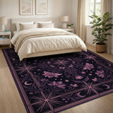 Purple Celestial Floral Area Rug