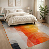 Modern Geometric Orange Circle Area Rug