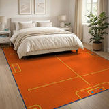 Orange Soccer Field Area Rug