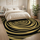 Golden Spiral Vortex Area Rug