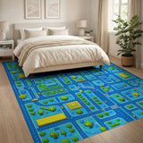Kids Cartoon Kids Cartoon City Roads Play Rug