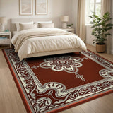 ODIKA Luxe Red Persian Medallion Area Rug