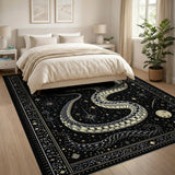 Celestial Serpent Black Gold Area Rug