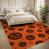 Spooky Jack-o'-Lantern Pumpkin Orange Area Rug