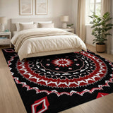 Bold Red Mandala Heritage Tribal Rug