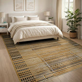 Brown and Tan Geometric Brown Tan Woven Area Rug