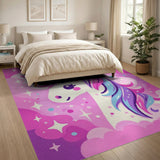 Pink Magical Pink Unicorn Kids Area Rug