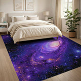 Purple Cosmic Spiral Galaxy Area Rug