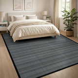 Grey Grey Grid Geometric Area Rug