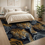 Hypnotic Leopard Swirl Area Rug