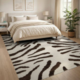 Brown Abstract Stripe Area Rug