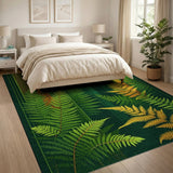 Golden Fern Geometric Green Area Rug