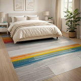 Multi-Color Jagged Stripe Geometric Area Rug