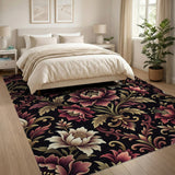 Luxurious Red Peony Floral Vintage Area Rug