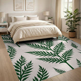 Green Fern Frond Area Rug