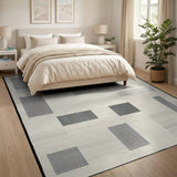 Black and White Monochrome Geometric Modern Area Rug