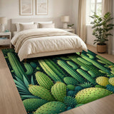 Lush Green Cactus Succulent Area Rug