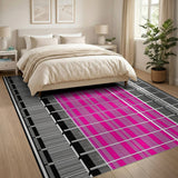 Pink Bold Pink Black Plaid Area Rug