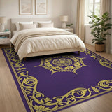 Regal Purple Gold Mandala Area Rug