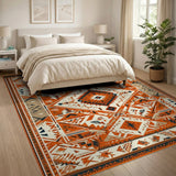 Orange Bold Orange Southwestern Geometric Rug